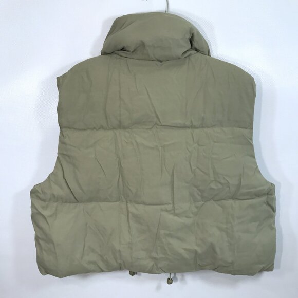 Cropped Puffer Vest Pea Green Women XL - Picture 9 of 12